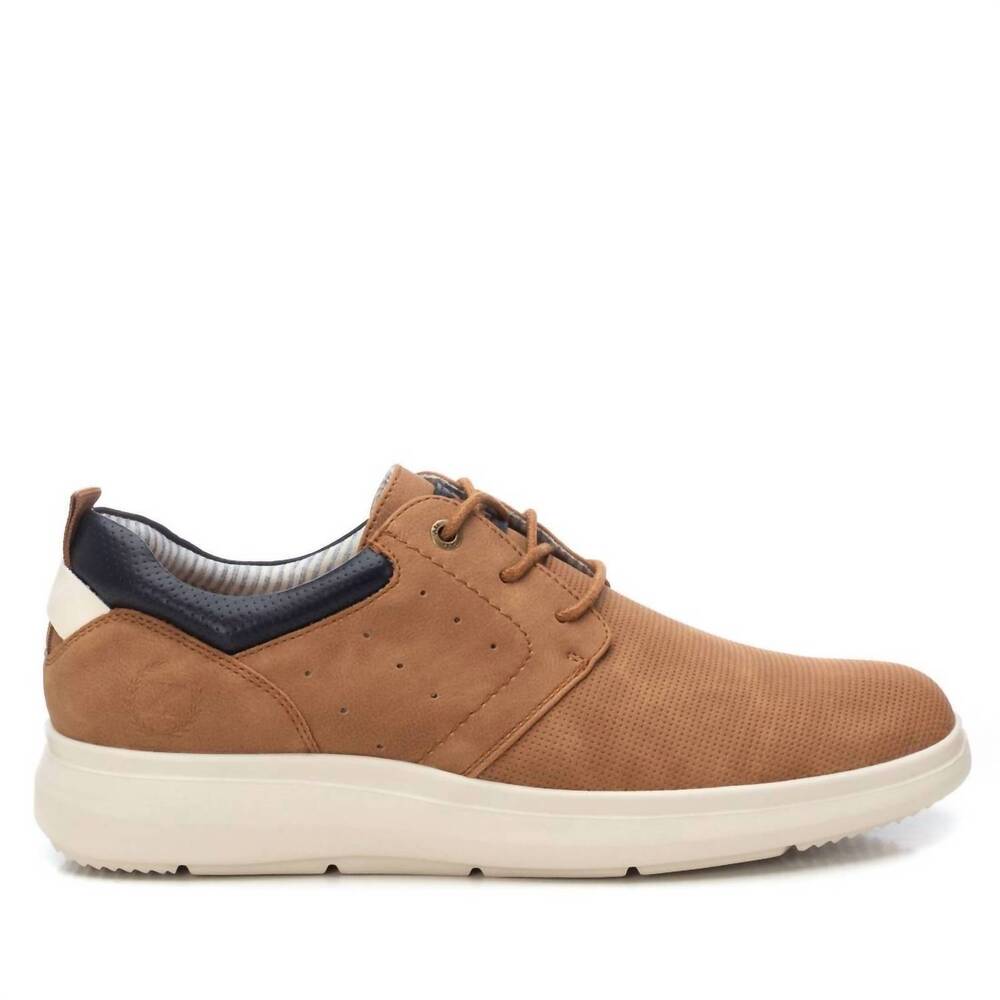 NEW XTI men's comfort casual oxford sneakers in camel